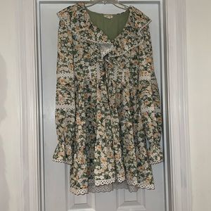 Sage green floral dress